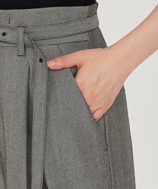 uncrave ヘリンボーンスーツ ワイドパンツ（uncrave WHITE） へリンボーンブラック