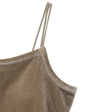 AMERICAN HOLIC カップ付き ベロアショートキャミソール Olive