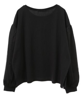 Green Parks 袖チュールドッキングプルオーバー Black