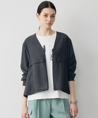ICB 【WEB限定カラーあり】 リヨセルナイロンワッシャー Vネックブルゾン