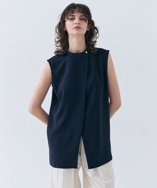 BEIGE， 【洗える】FLEUR / フロントボタンノースリーブブラウス