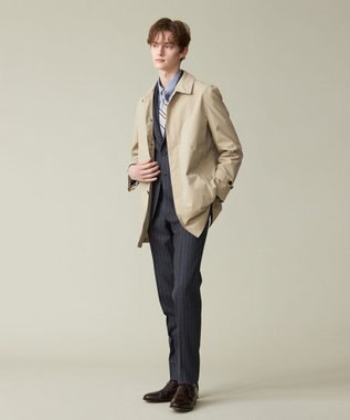 J.PRESS MEN 【ビジネス対応可】【撥水加工 / ウォッシャブル可】テクニカルライトポプリン ドレスカーコート アイボリー系