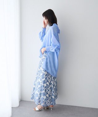 YECCA VECCA バック釦シアーシャツ Blue