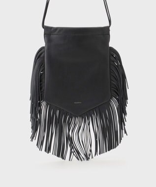 GRACE CONTINENTAL ORSETTO フリンジバッグ ブラック