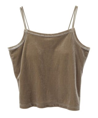 AMERICAN HOLIC カップ付き ベロアショートキャミソール Olive