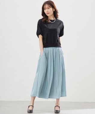 組曲 L 【春夏のNEWカラー登場】ギャザーライトデシン パンツ スモーキーグリーン系