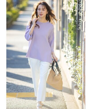 ANY SIS L 【ストレッチ・接触冷感・撥水・UVカット・洗える】エアリーストレッチ テーパードパンツ オフ