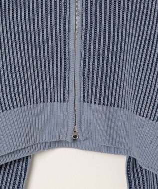 WEGO ダブルジップショートカーデ ブルー