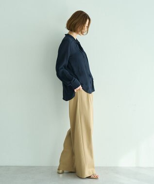 YECCA VECCA 配色ラインボウタイブラウス Off White