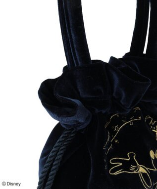 Green Parks ＦＡＮＴＡＳＩＡ／刺繍ベロアミニバッグ Navy