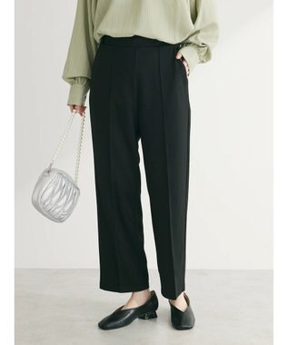 Green Parks らくスレストレートパンツ Black