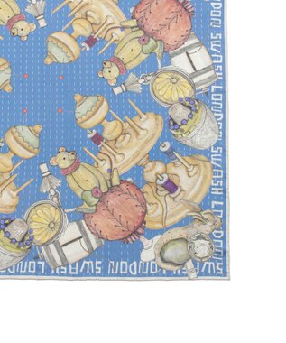 MOONBAT SWASH LONDON 大判シルクツイルスカーフ Trifle 68×68cm 日本製 スカイブルー