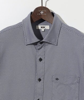 JOSEPH ABBOUD 【ストレッチ・イージーケア】コンパクトジャージープリントシャツ ネイビー系4