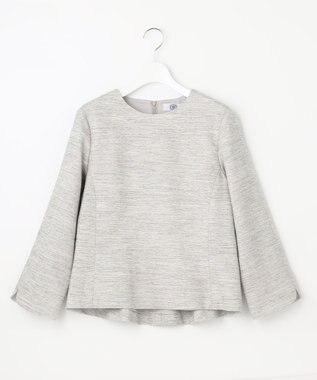 J.PRESS LADIES ライトツイードストレッチ ブラウス ライトグレー系1