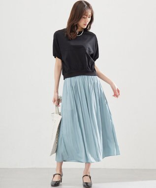 組曲 L 【春夏のNEWカラー登場】ギャザーライトデシン パンツ スモーキーグリーン系