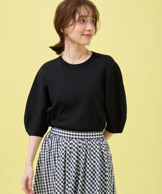 ANY パフスリーブニットプルオーバー ブラック