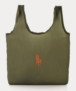 MOONBAT POLO RALPH LAUREN(ポロ ラルフローレン)ポロポニー ポケッタブル レインバッグ Sサイズ 無地 ストラップベルト付き カーキー