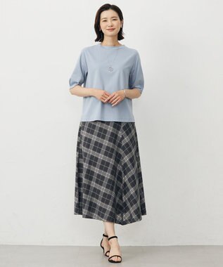 J.PRESS LADIES メタルコンビ ダブルリング ネックレス シルバー系