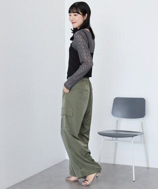 AMERICAN HOLIC レース長袖プルオーバー Charcoal Gray