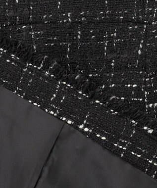 Feroux 【洗える】ラメツイード ジレ ブラック系1