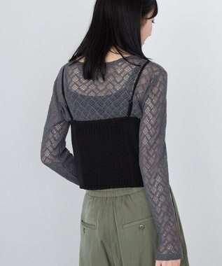 AMERICAN HOLIC レース長袖プルオーバー Charcoal Gray