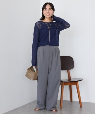 AMERICAN HOLIC レース長袖プルオーバー Navy