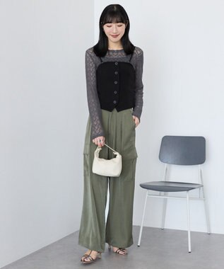 AMERICAN HOLIC レース長袖プルオーバー Charcoal Gray