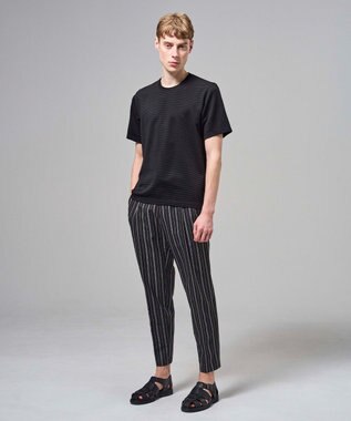 JOSEPH HOMME タックリップルジャージー　クルーネックTシャツ ブラック系