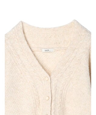 earth music&ecology ラメスラブニットカーディガン Off White