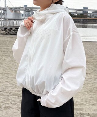 WEGO 【日焼け対策/セットアップ対応】ラッシュガードZIPパーカー ホワイト