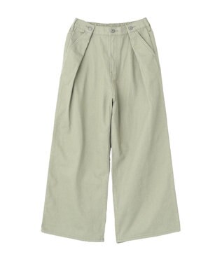 earth music&ecology 【綿100％】ポケットレースカラーパンツ Light Green