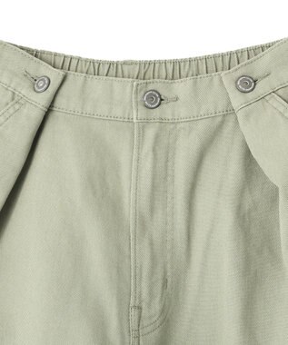 earth music&ecology 【綿100％】ポケットレースカラーパンツ Light Green