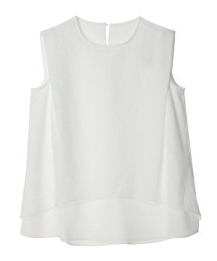 Green Parks 異素材レイヤードノースリーブブラウス Off White