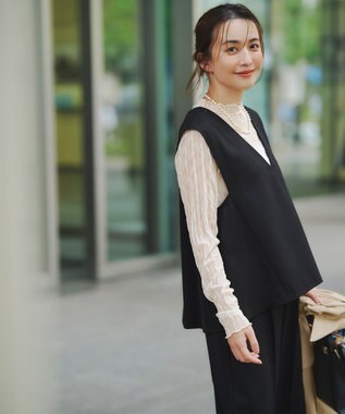 ANY L 【2SET】ハンサムジレ×ワイドパンツセット ブラック