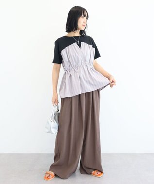 Green Parks ビスチェドッキングカットプルオーバー Stripe Gray