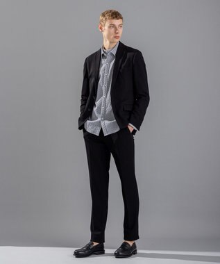 JOSEPH HOMME アロージャガードストレッチ　レギュラーカラーシャツ ライトグレー系