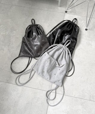 WEGO ハトメデザインナップサック ブラック