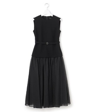 23区 S 【APPLAUDIR】クリアジョーゼットコンビ ドレス ブラック系