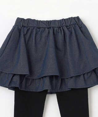 ANY KIDS パール×デニムニットスカッツ ネイビー