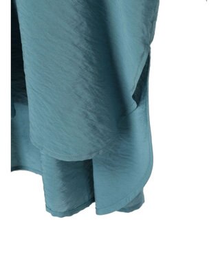 AMERICAN HOLIC 接触冷感スキッパーバックギャザーブラウス Blue Green