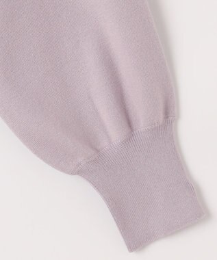 ANY SIS L 【洗える】ロゴ刺繍 ニット ラベンダー×ライトグレー