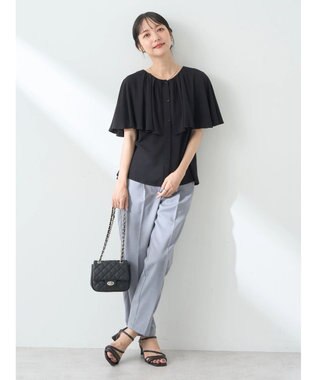 earth music&ecology ケープカラーブラウス Black