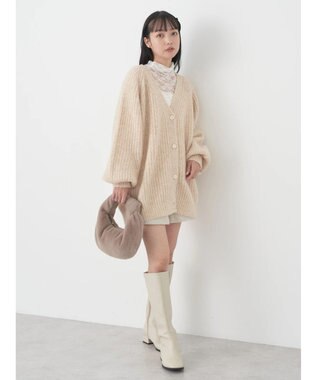 earth music&ecology フワフワＭＩＸヤーンカーディガン Light Beige