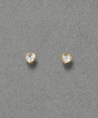 Phoebe 【金属アレルギー対応】ジュエルハートピアス　ゴールド/サージカルステンレス ゴールド