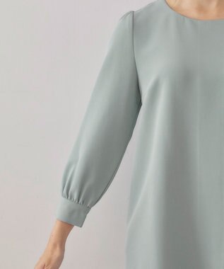 Tiaclasse L 【洗える】アシンメトリ―タックチュニック ブルー