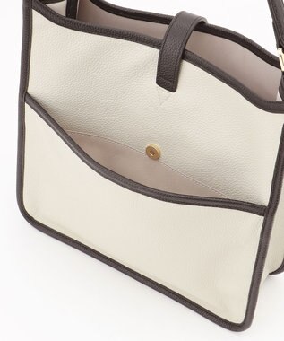 LA BAGAGERIE スクエアレザー2WAYショルダーバッグ アイボリー