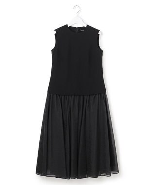 23区 S 【APPLAUDIR】クリアジョーゼットコンビ ドレス ブラック系