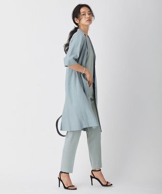 ICB 【洗える】 Unleash  半袖ロングジャケット ジェイドグレー系