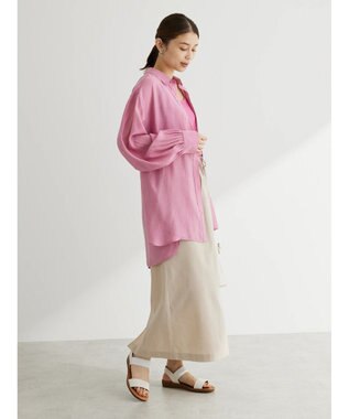 Green Parks 綿麻混イージータイトスカート Light Beige