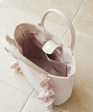 Maison de FLEUR 2WayフリルトートMバッグ Pink